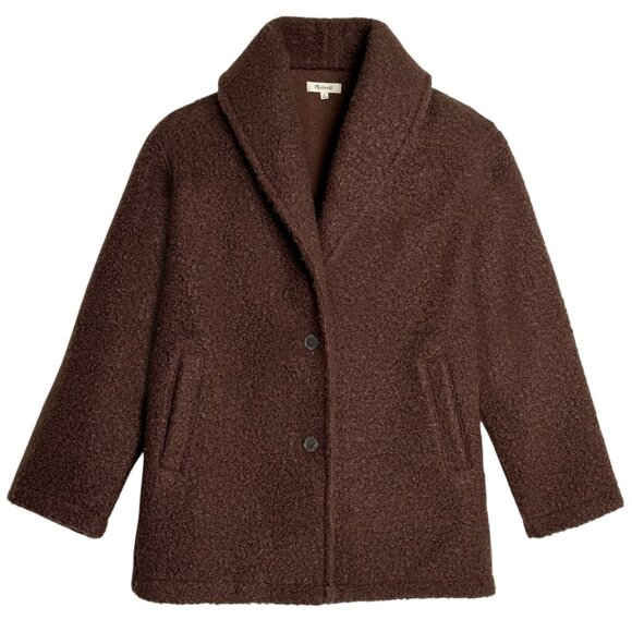 NEW MADEWELL PEBBLED FAUX SHEARLING HOT COCOA COZY SHAWL COLLAR COAT MEDIUM - Picture 4 of 12